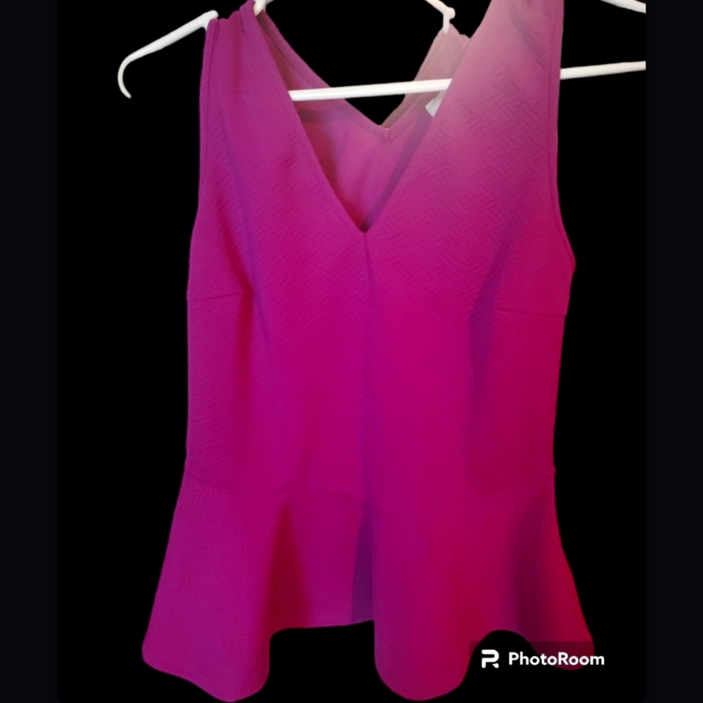 A'mbar Magenta Peplum Sz M